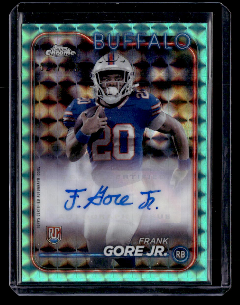 2024 Topps Chrome #260 Frank Gore Jr. Aqua Refractor #/199