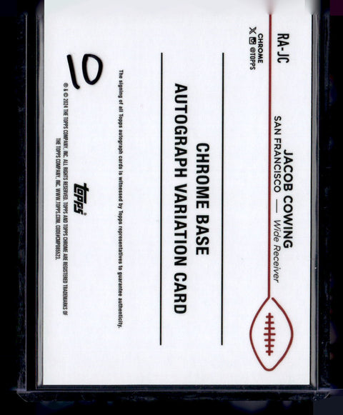 2024 Topps Chrome #RA-JC Jacob Cowing Aqua Geometric Auto /199
