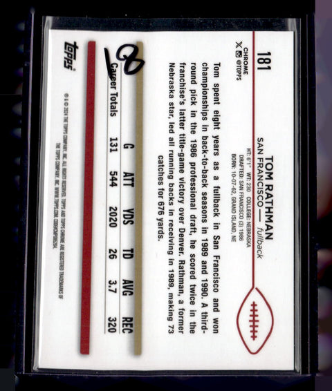 2024 Topps Chrome Sapphire Edition #181 Tom Rathman Gold Sapphire #/50