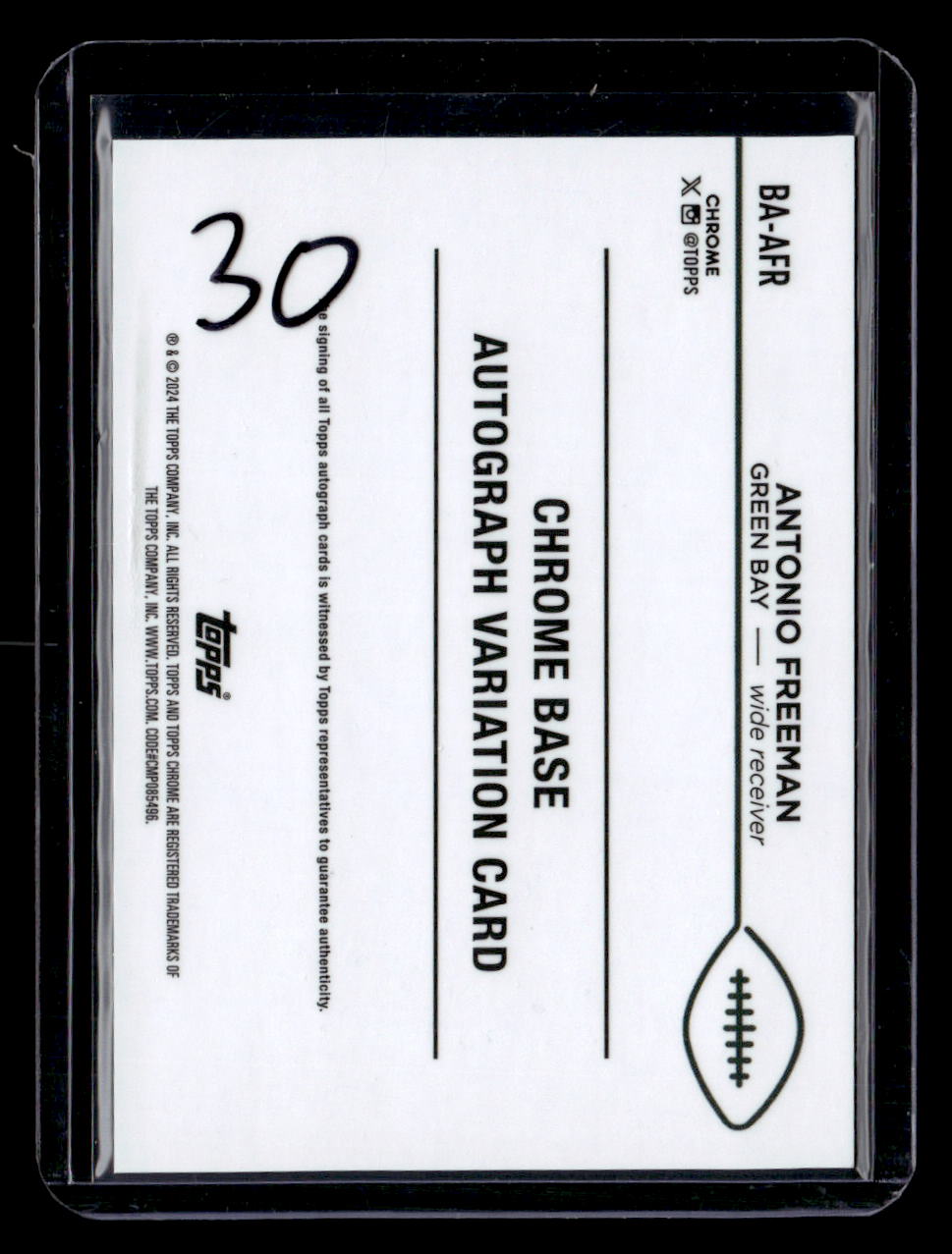 2024 Topps Chrome #RA-AFR Antonio Freeman Gold Geometric Auto /50