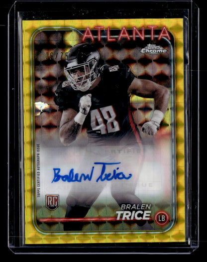 2024 Topps Chrome #RA-BTR Bralen Trice Yellow Geometric /75