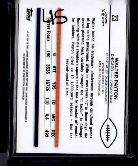 2024 Topps Chrome #23 Walter Payton Green Refractor #/99