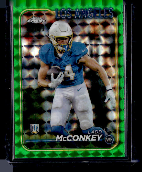 2024 Topps Chrome #212 Ladd McConkey Green Geometric Refractor #/99
