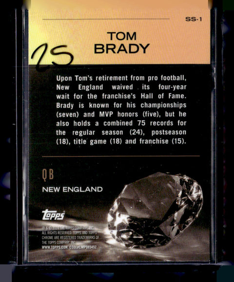 2024 Topps Chrome #SS-1 Tom Brady Sunday Swag Green Refractor #/99