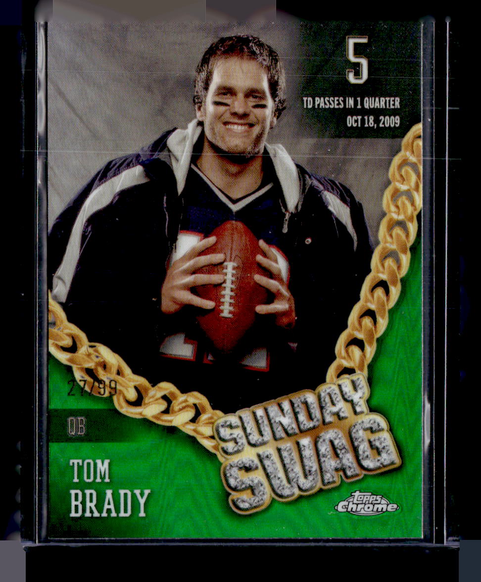 2024 Topps Chrome #SS-1 Tom Brady Sunday Swag Green Refractor #/99