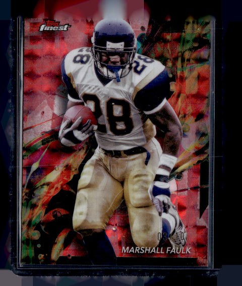 2024 Topps Finest #43 Marshall Faulk Red Geometric /10