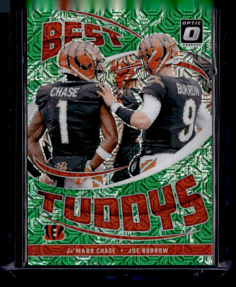 2024 Donruss Optic #14 Ja'Marr Chase / Joe Burrow Best Tuddys Green Mojo /24