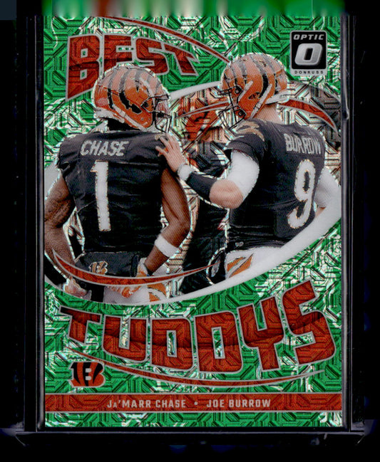 2024 Donruss Optic #14 Ja'Marr Chase / Joe Burrow Best Tuddys Green Mojo /24