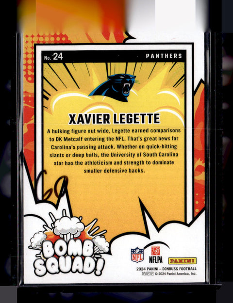 2024 Donruss #24 Xavier Legette Bomb Squad Holo #/100