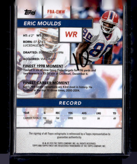 2024 Topps Finest #FBA-EMW Eric Moulds Blue Geometric Auto /99