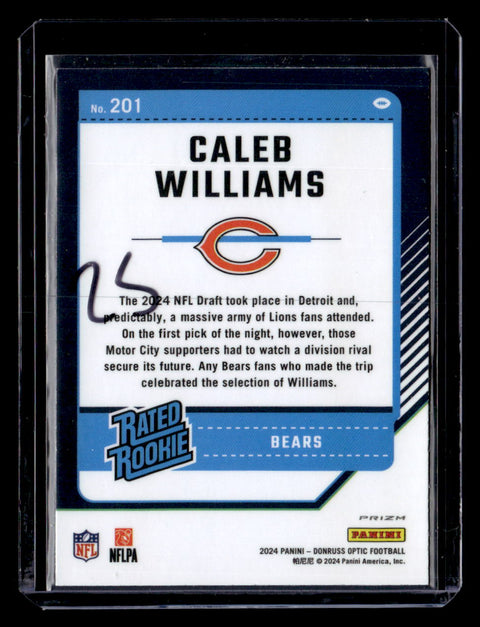 2024 Donruss Optic #201 Caleb Williams Teal Velocity