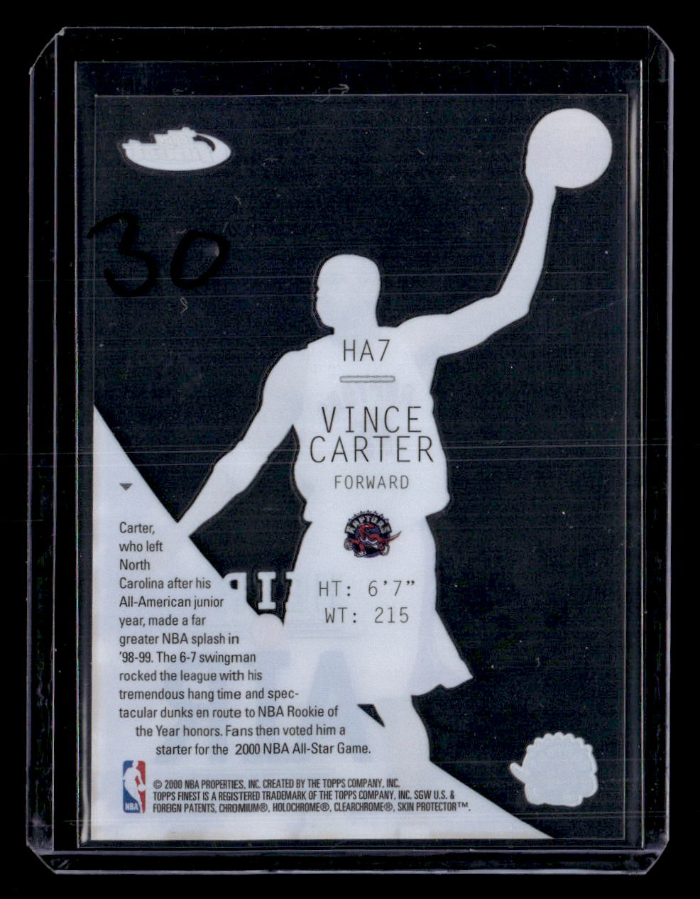 200 Topps Finest #HA7 Vince Carter Heirs To Airs
