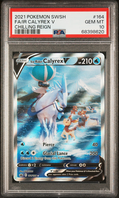 2021 Pokemon Sword & Shield Chilling Reign #164 Fa/Ir Calyrex V Chilling Reign PSA 10