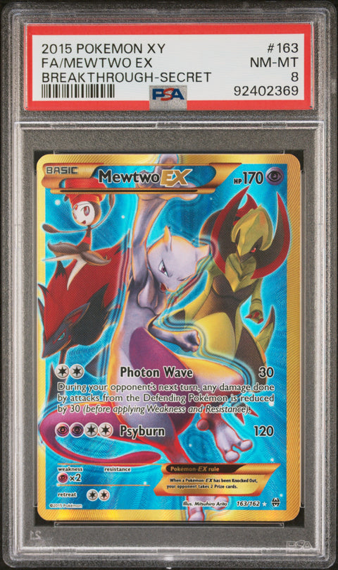 2015 Pokemon Xy Breakthrough #163 Fa/Mewtwo Ex Breakthrough-Secret PSA 8