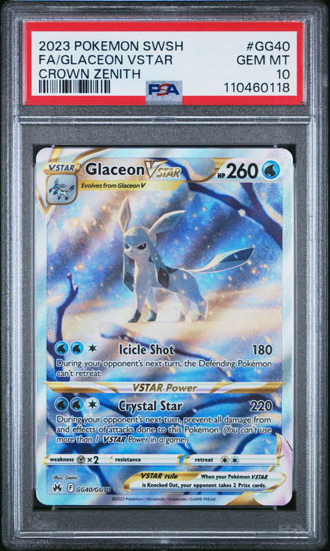 2023 Pokemon Sword And Shield Crown Zenith #GG40 Fa/Glaceon Vstar Crown Zenith PSA 10