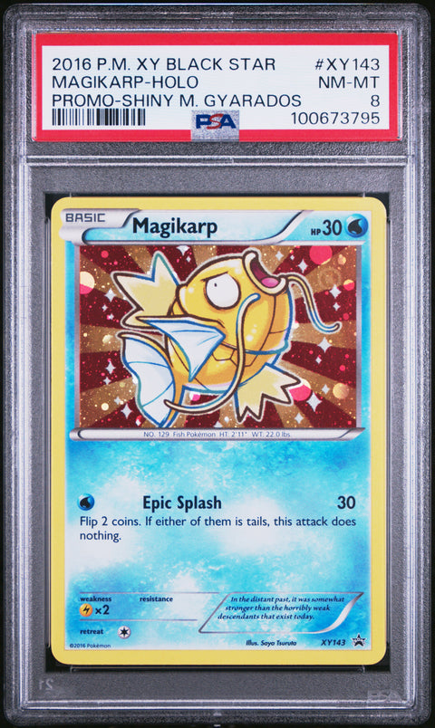 2016 Pokemon Xy Black Star Promo #XY143 Magikarp-Holo Promo-Shiny M. Gyarados PSA 8