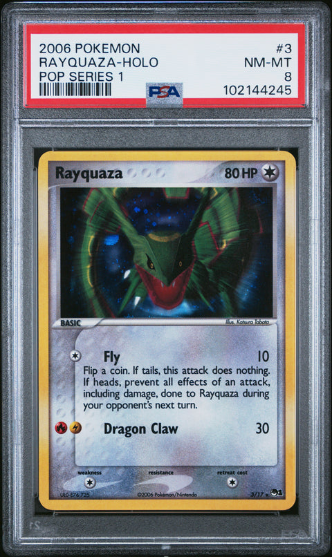 2006 Pokemon Pop Series 1 #3 Rayquaza-Holo Pop Series 1 PSA 8