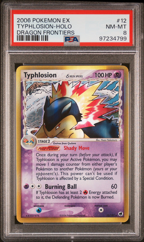 2006 Pokemon Ex Dragon Frontiers #12 Typhlosion-Holo Dragon Frontiers PSA 8