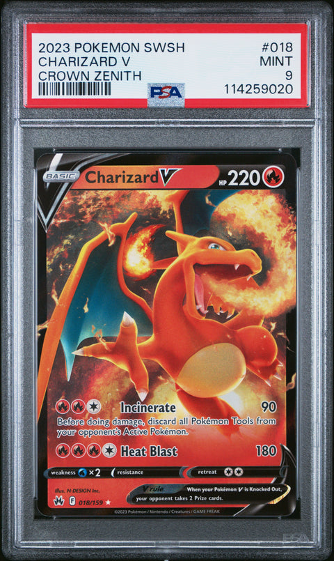 2023 Pokemon Sword And Shield Crown Zenith #018 Charizard V Crown Zenith PSA 9