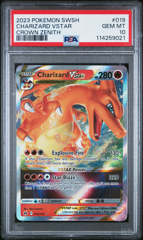 2023 Pokemon Sword And Shield Crown Zenith #019 Charizard Vstar Crown Zenith PSA 10