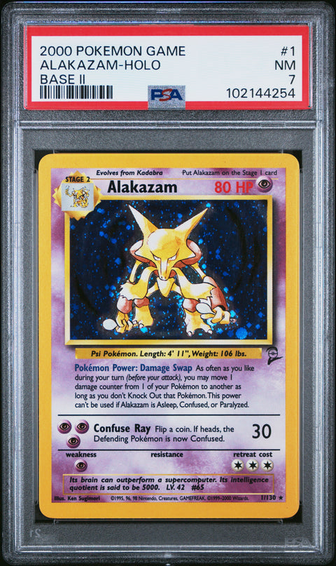 2000 Pokemon Game Base Ii Alakazam-Holo #1 PSA 7