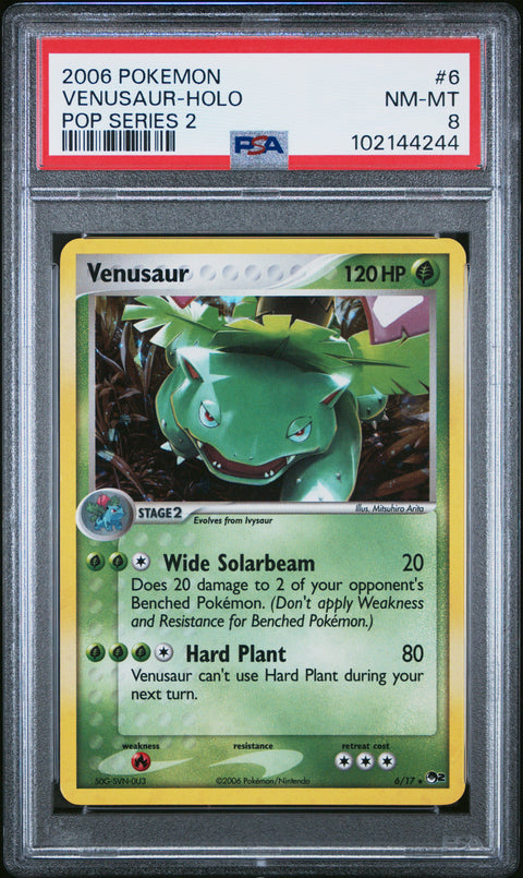 2006 Pokemon Pop Series 2 Venusaur-Holo #6 PSA 8