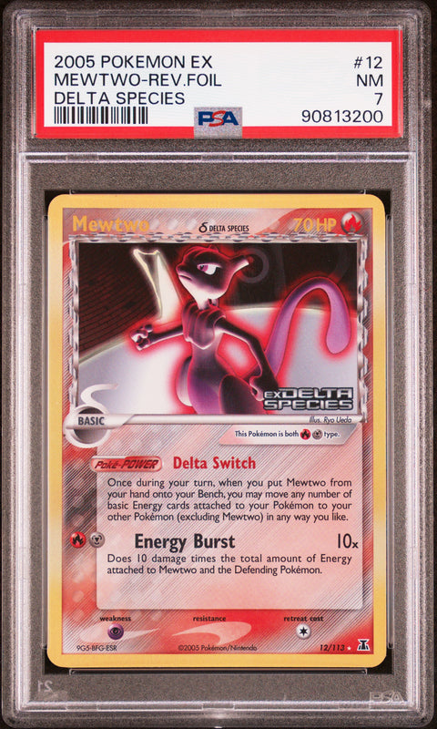 2005 Pokemon Ex Delta Species Mewtwo-Rev.Foil #12 PSA 7