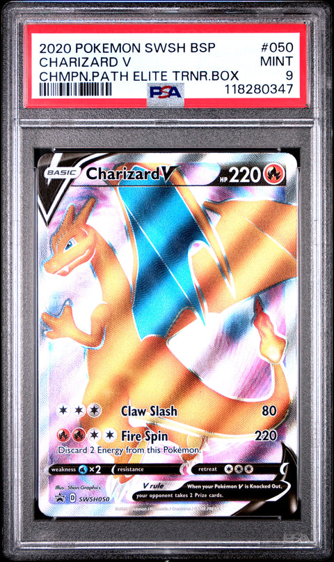 2020 Pokemon Swsh Black Star Promo Charizard V #050 PSA 9