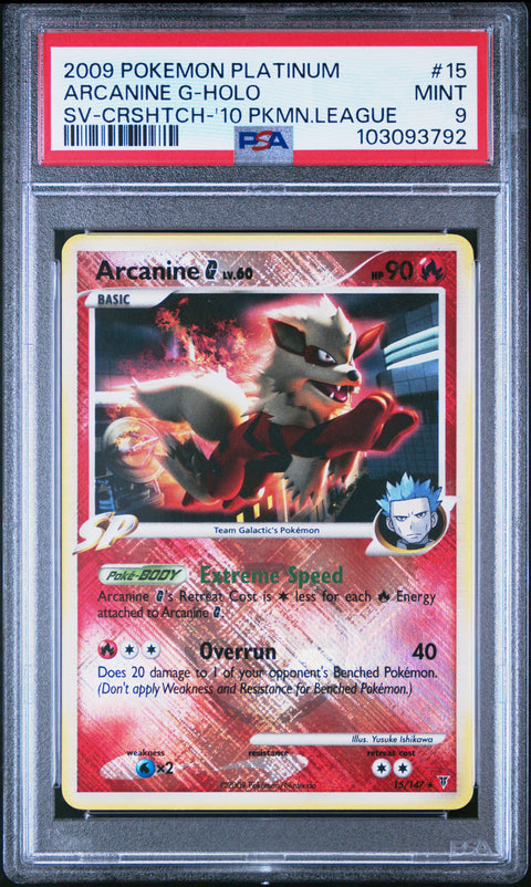 2009 Pokemon Platinum Supreme Victors Arcanine G-Holo #15 PSA 9