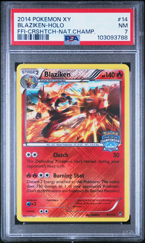 2014 Pokemon Xy Furious Fists Blaziken-Holo #14 PSA 7