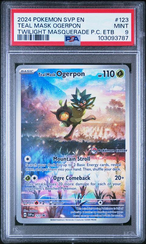 2024 Pokemon Svp En-Sv Black Star Promo Teal Mask Ogerpon #123 PSA 9