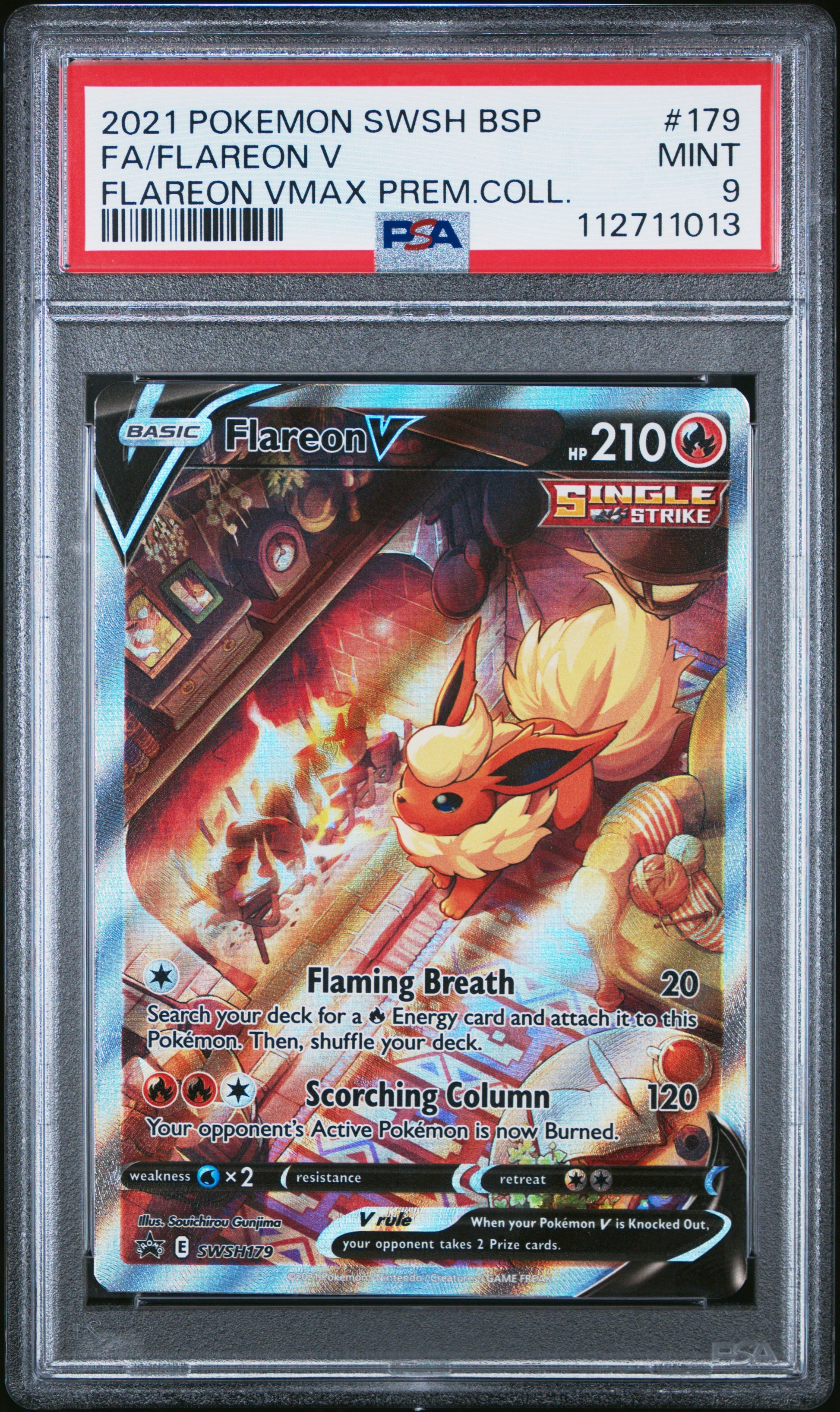 2021 Pokemon Swsh Black Star Promo Fa/Flareon V #179 PSA 9