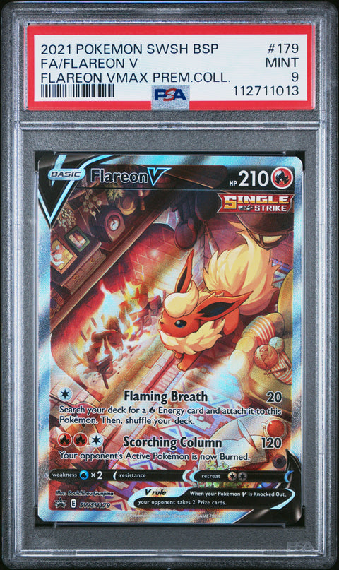2021 Pokemon Swsh Black Star Promo Fa/Flareon V #179 PSA 9