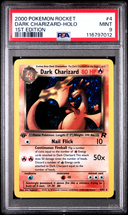 2000 Pokemon Rocket Dark Charizard-Holo #4 PSA 9