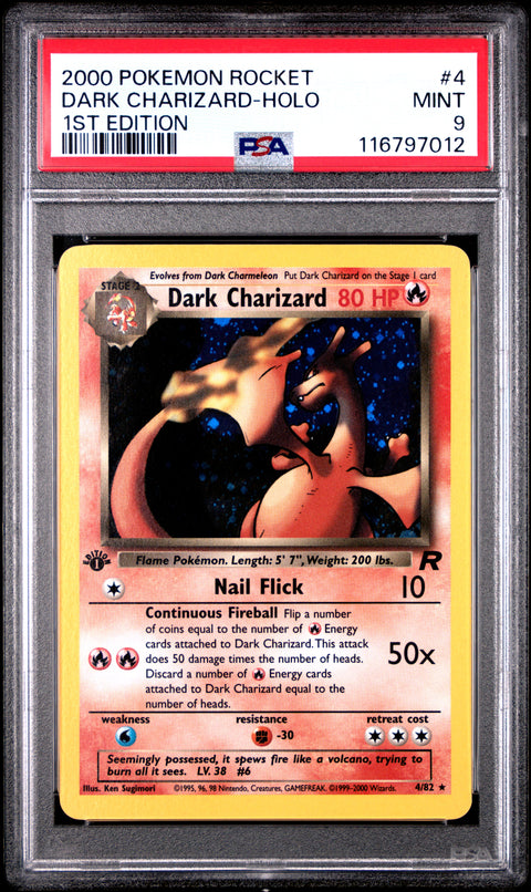2000 Pokemon Rocket Dark Charizard-Holo #4 PSA 9
