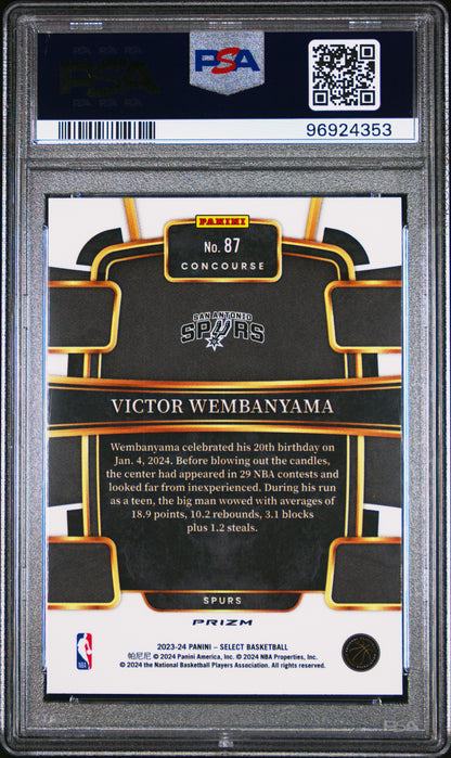 2023 PANINI SELECT VICTOR WEMBANYAMA #87 DISCO PSA 9