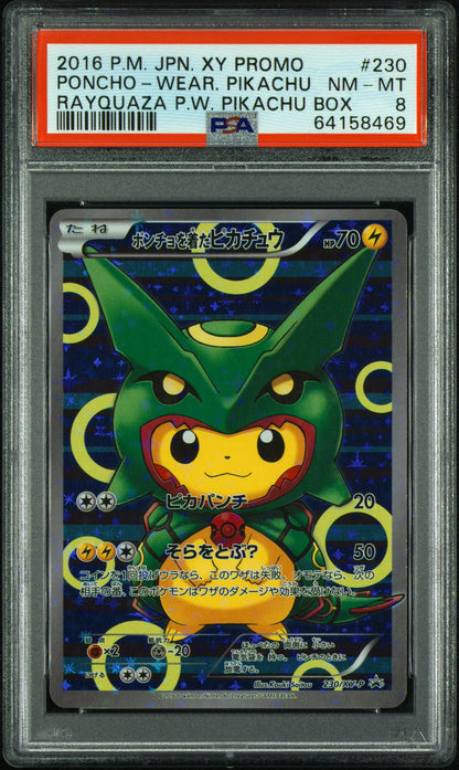 2016 Pokemon Japanese Xy Promo Poncho-Wear.Pikachu #230 PSA 8