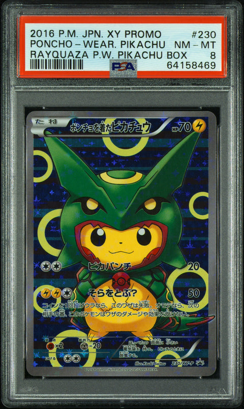 2016 Pokemon Japanese Xy Promo Poncho-Wear.Pikachu #230 PSA 8