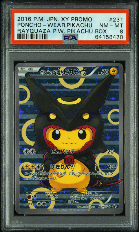 2016 Pokemon Japanese Xy Promo Poncho-Wear.Pikachu #231 PSA 8