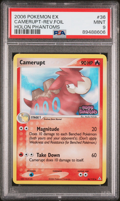2006 Pokemon Ex Holon Phantoms #36 Camerupt-Rev.Foil Holon Phantoms PSA 9