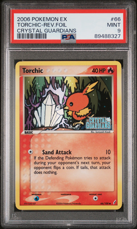 2006 Pokemon Ex Crystal Guardians #66 Torchic-Rev.Foil Crystal Guardians PSA 9