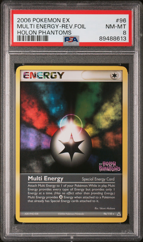 2006 Pokemon Ex Holon Phantoms #96 Multi Energy-Rev.Foil Holon Phantoms PSA 8