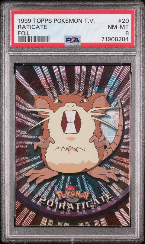 1999 Topps Pokemon Tv #20 Raticate Foil PSA 8