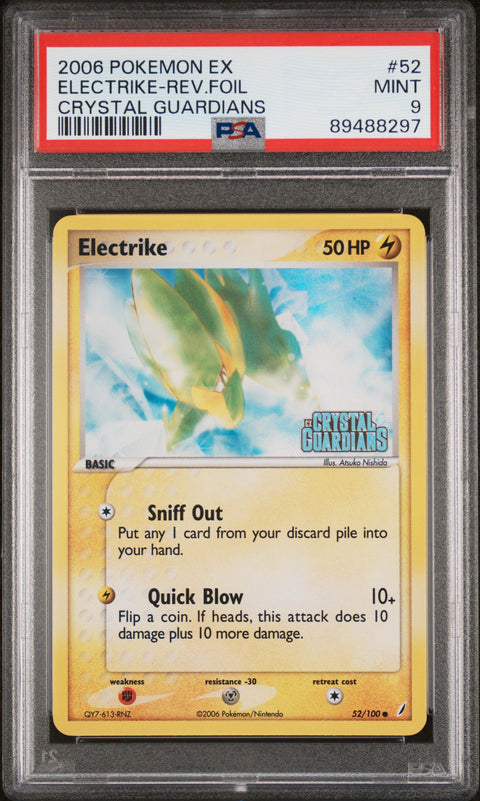 2006 Pokemon Ex Crystal Guardians #52 Electrike-Rev.Foil Crystal Guardians PSA 9