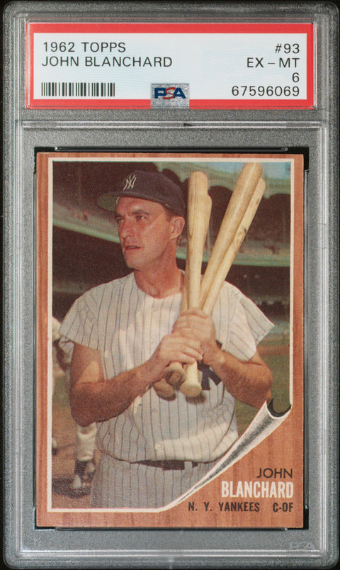 1962 Topps #93 John Blanchard PSA 6 67596069