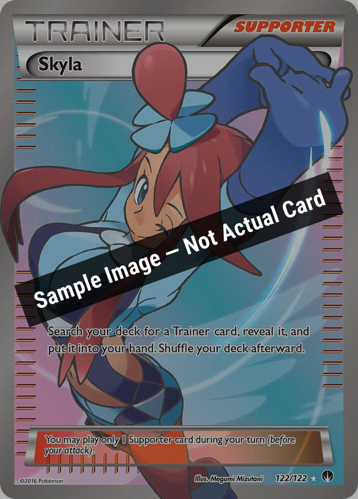 Pokemon,XY - BREAKpoint,Skyla - 122/122,Holofoil,Heavily Played — Sample Image, Not Actual Card