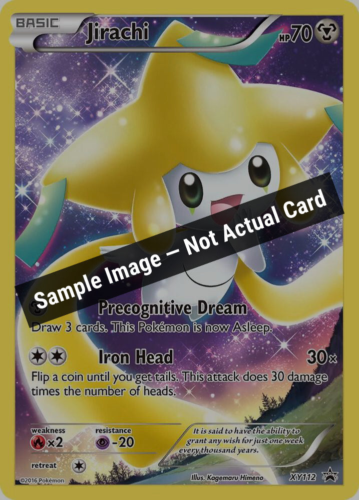 Pokemon,XY Promos,Jirachi - XY112,Holofoil,Heavily Played — Sample Image, Not Actual Card