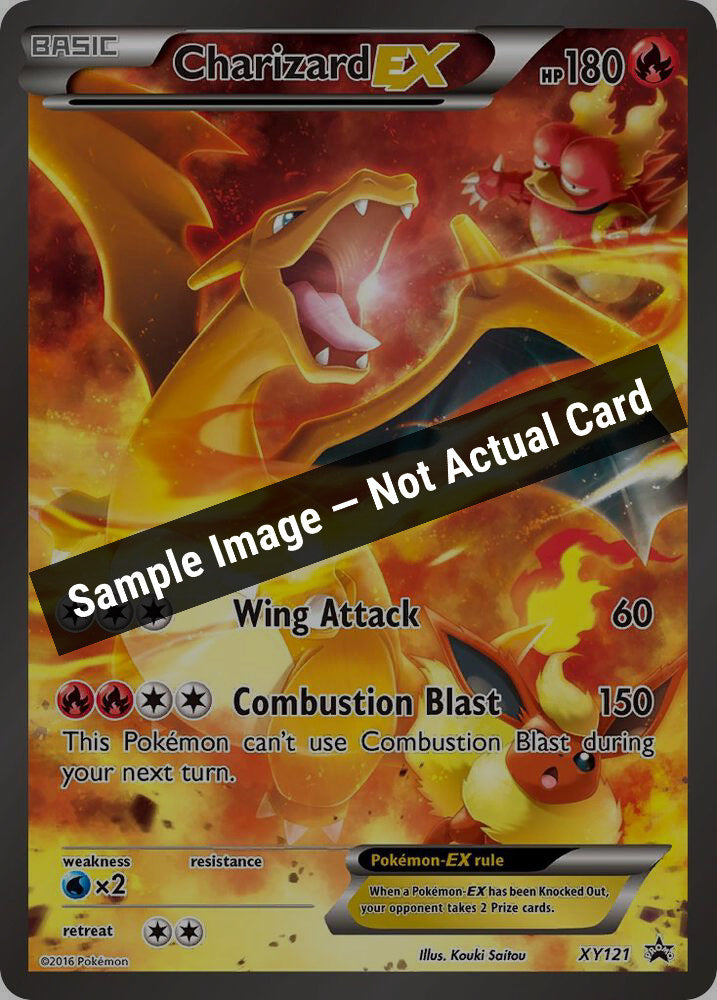 Pokemon,XY Promos,Charizard EX - XY121,Holofoil,Lightly Played — Sample Image, Not Actual Card