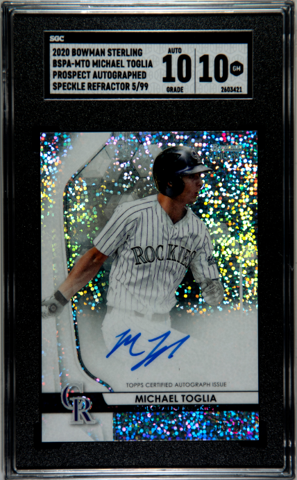 2020 Bowman Sterling #BSPA-MTO Michael Toglia Prospect Auto. Speckle Refractor SGC 10 2603421