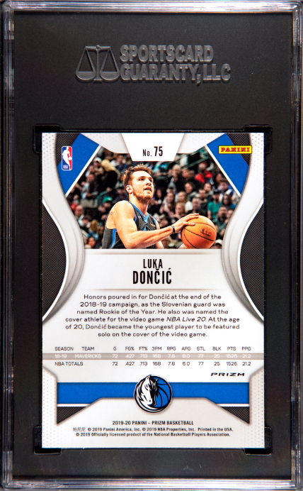 2019-20 Panini Prizm #75 Luka Doncic Silver Prizm SGC 10 7284733